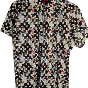Robert Graham Men's casual short sleeve Dress Shirt M